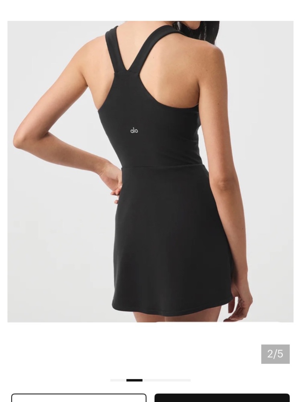 ALO Yoga Airbrush Real Black Racerback Mini Dress - Picture 5 of 5